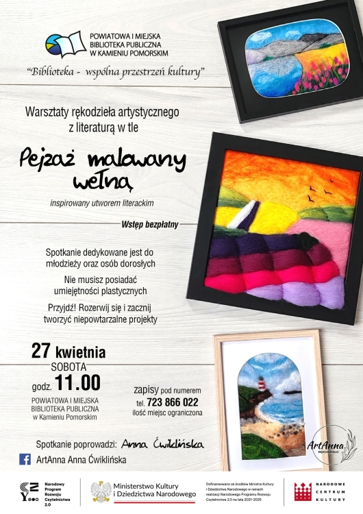 Pejzaż malowany wełną